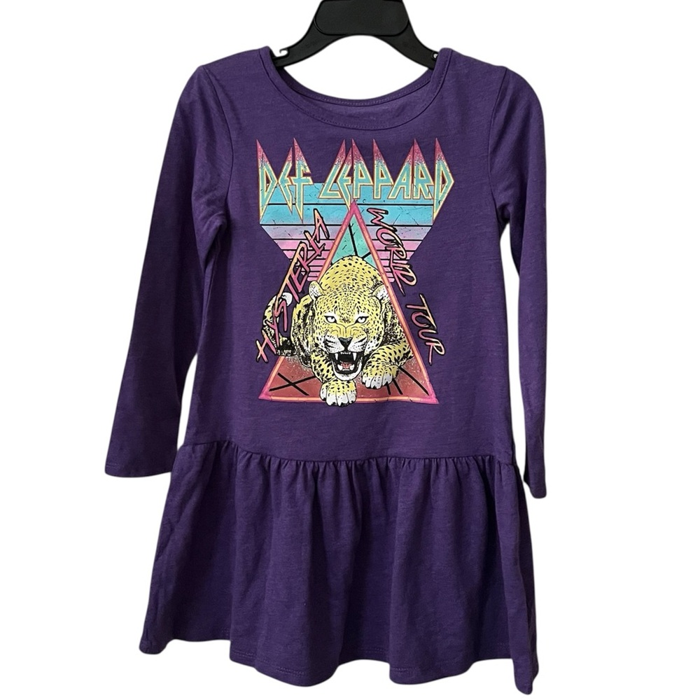 NWT Def Leppard Hysteria World Tour Dress Girls 4T Purple